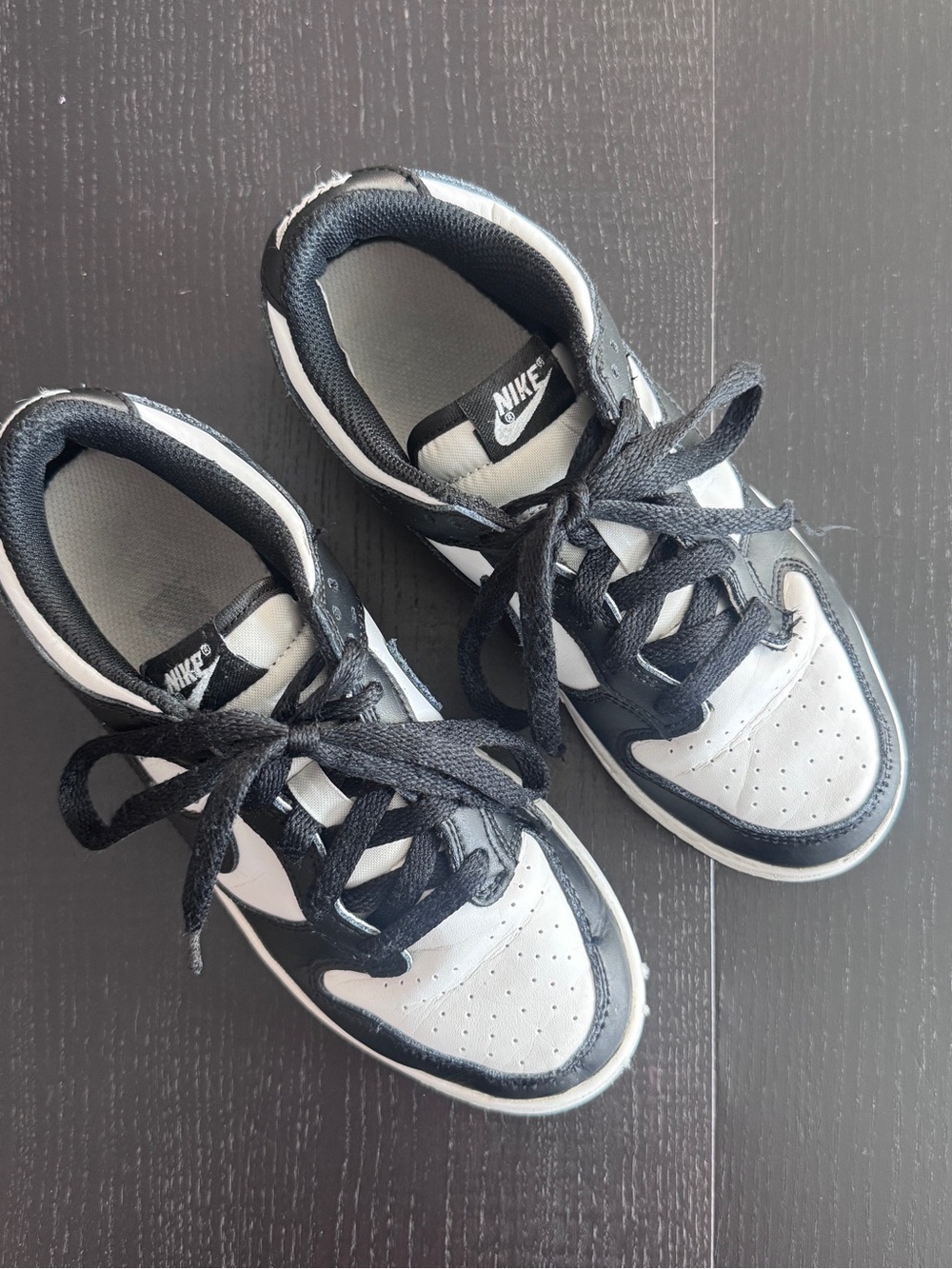 Nike Kids Black and White DUNKS Low-Top Sneakers - Classic Two-Tone